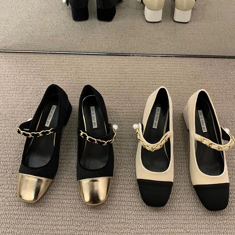 Giày cao gót IELGY mũi vuông phong cách Pháp ngọt ngào xinh xắn dành cho nữ