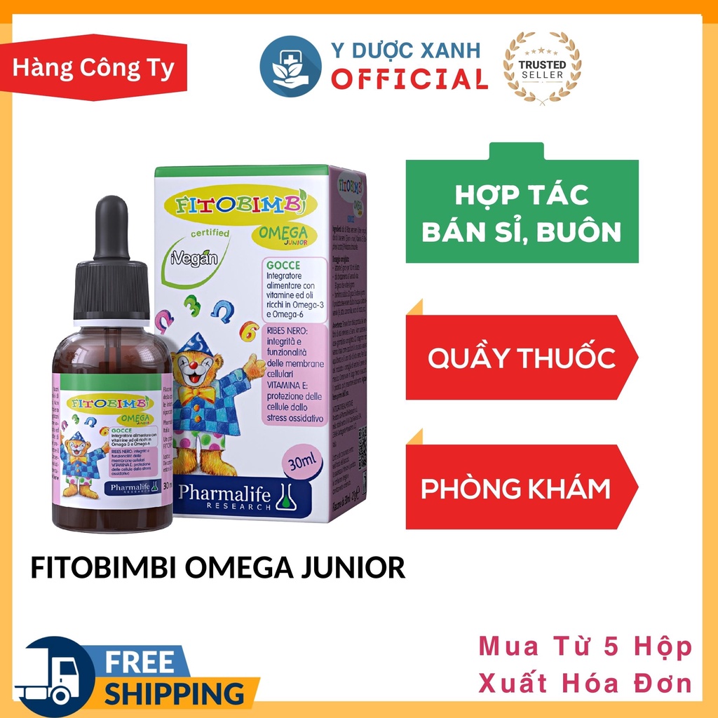 Phòng Khám, Nhà Thuốc - FITOBIMBI OMEGA JUNIOR 30ml của Ý, Omega 3 nhỏ giọt cho bé - Y Dược Xanh
