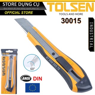 Dao rọc giấy cao cấp Tolsen 30015 kèm 3 lưỡi 18mm x 100mm | Dao trổ công nghiệp đa năng
