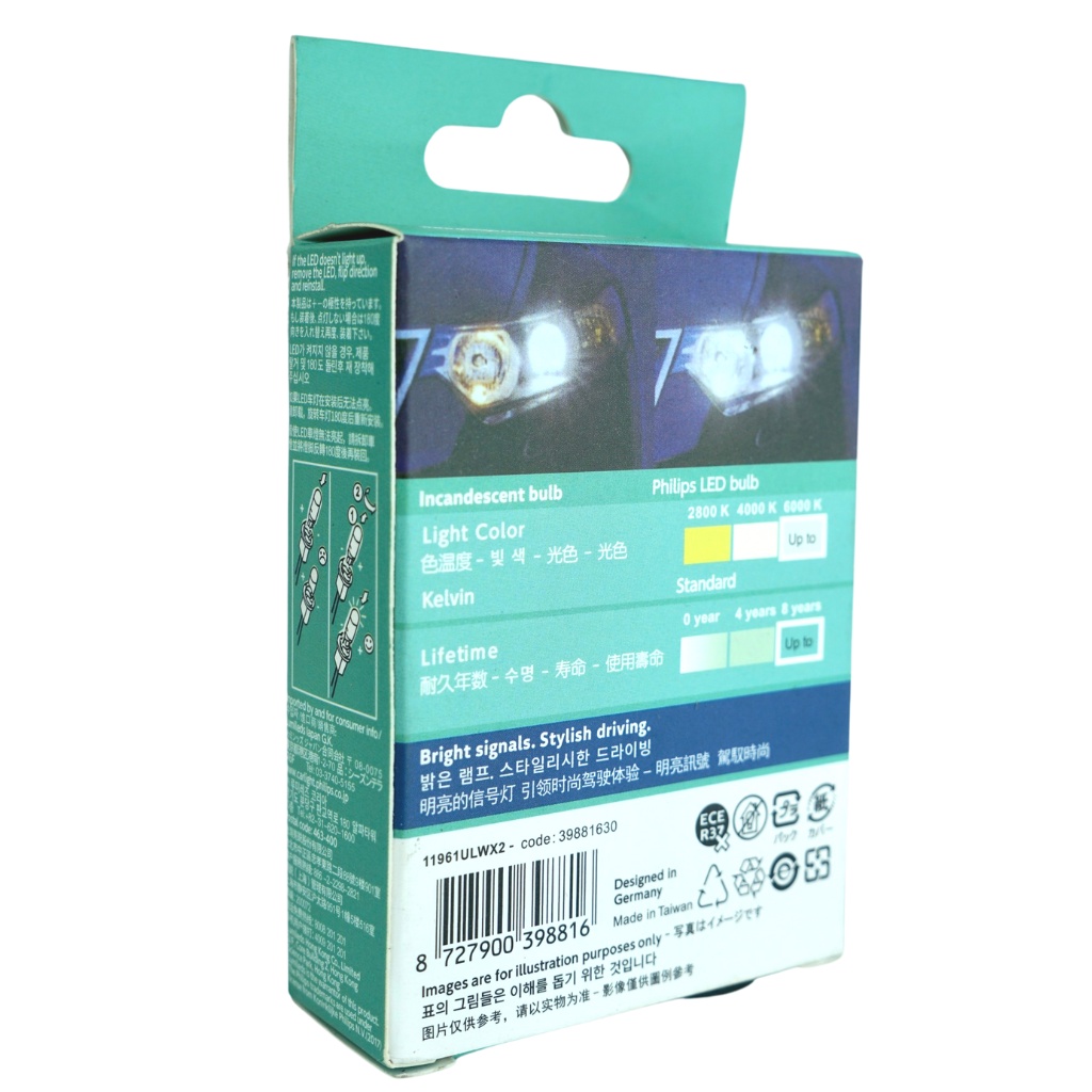 [Bảo hành 5 năm] Đèn led T10 Philips Ultinon - W5W. 12V/0,5w [SL: 1 cặp]