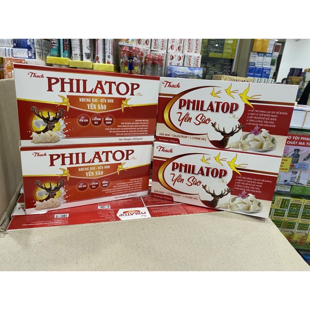 Thạch Philatop yến sào - Dùng cho bé biếng ăn chậm lớn, giúp bé thông minh, phát triển nhanh Hộp 10 gói