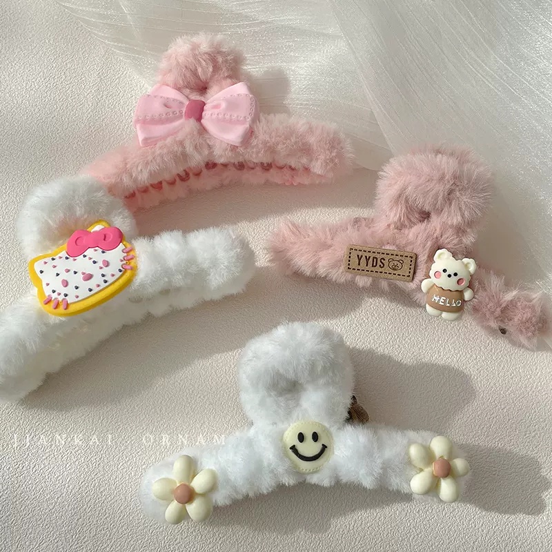 Kẹp Tóc Càng Cua Hai Mặt Họa Tiết Dễ Thương