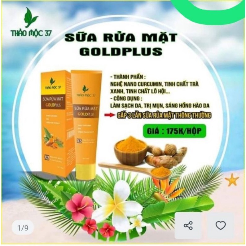 HÀNG CHÍNH HÃNG-Combo Cao Nghệ và Sữa Rửa Mặt Gold Plus Thảo Mộc 37