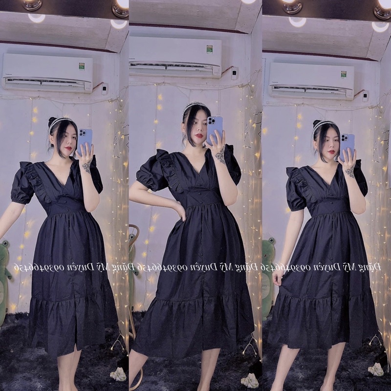 BIGSIZE Đầm babydoll cổ bèo siêu xinh bigsize 50-90kg mẫu chụp thật 100%