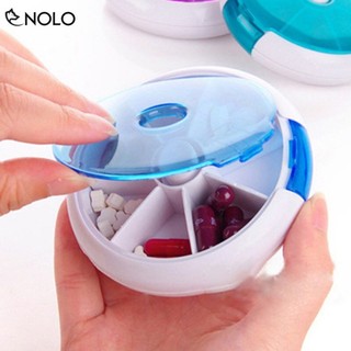 Combo 2 Hộp Chia Thuốc 7 Ngày Nắp Xoay Họa Tiết Trơn Chất Liệu Nhựa PP An Toàn