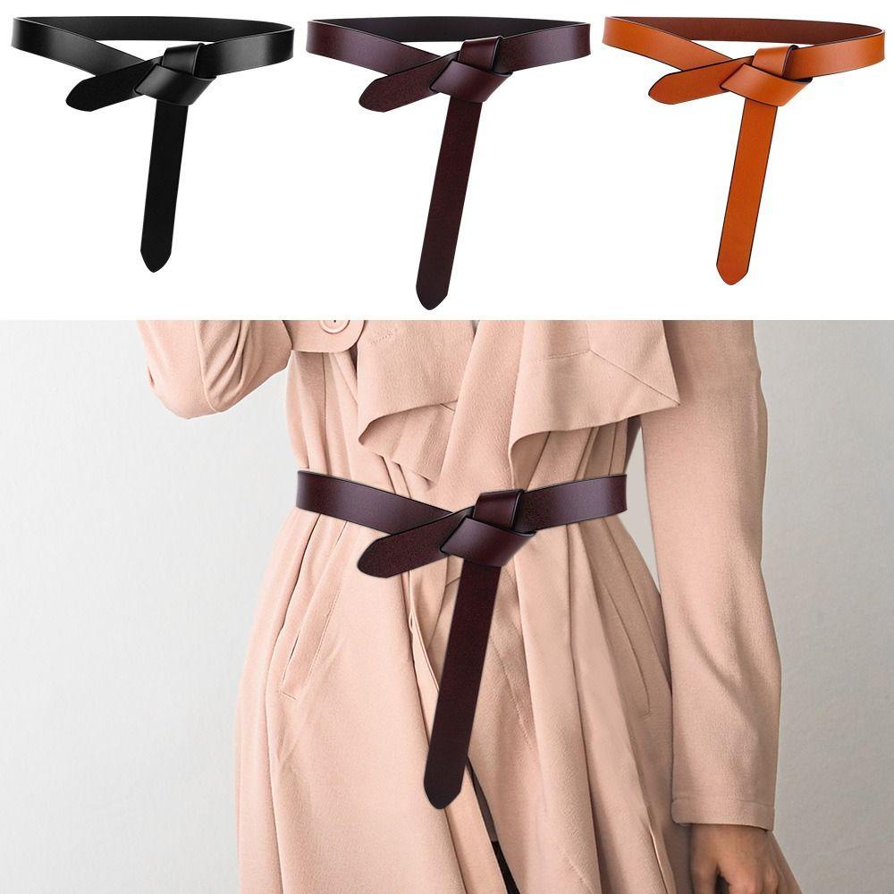 Thắt Lưng Da Bản Rộng Thắt Nút Kiểu Vintage Sang Trọng Dùng Phối Đầm / Áo Khoác