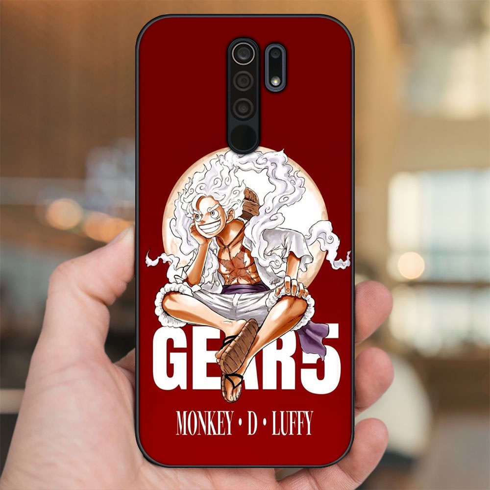 Ốp lưng Xiaomi Redmi 9 viền đen in hình Luffy Gear 5 Nika One Piece Đảo Hải Tặc