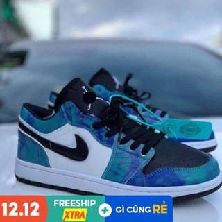 Giày thể thao nam jd cổ thấp xanh đậm loang màu