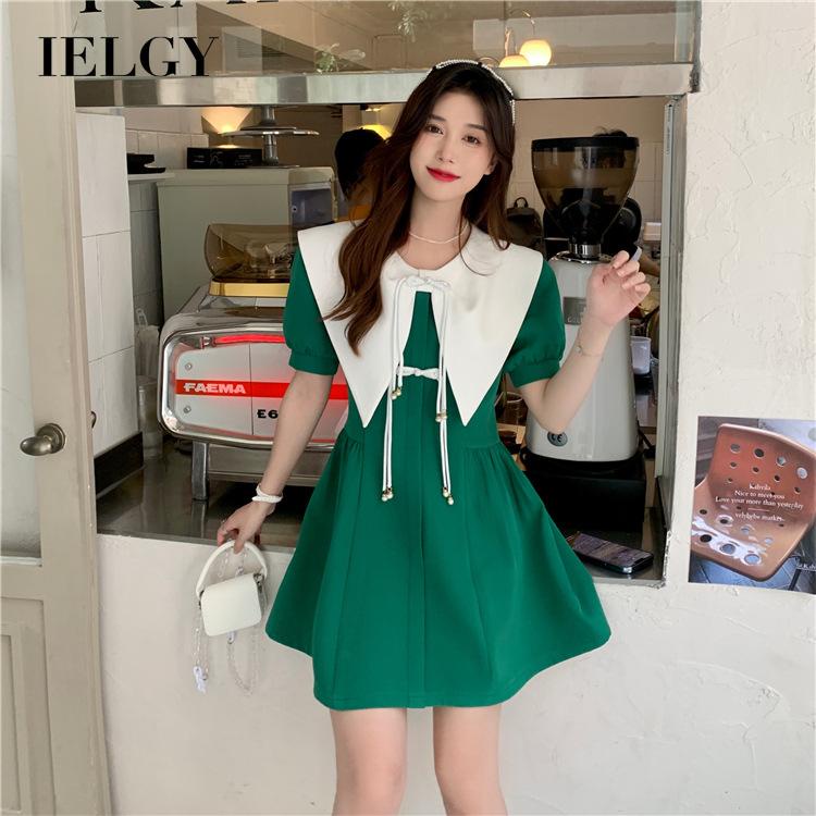IELGY IELGY Đầm Ngắn Tay Thời Trang Phong Cách niche Hepburn Cho Nữ