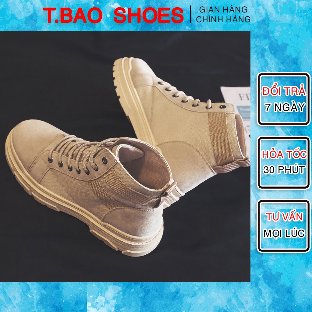 Giày Boot Nam Martin Cổ Cao Tăng Chiều Cao 4cm, Giày Bốt Nam Cổ Cao Bản cao cấp dễ phối đồ