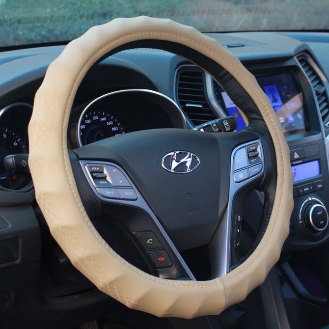 Bọc vô lăng da PU họa tiết chống trượt cho các dòng xe 4 đến 16 chỗ, xe tải nhỏ dưới 1 tấn