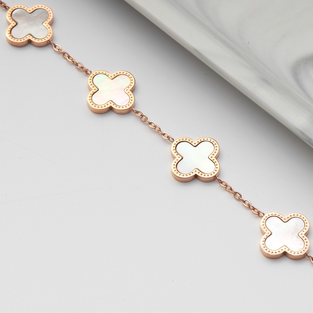 Vòng tay nữ CDE Five Four Leaf Clovers Bracelet Rose Gold CDE2026RG