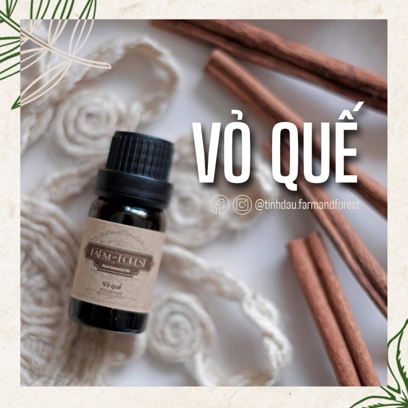 Tinh Dầu Vỏ Quế 10ml, 30ml Tinh Dầu Thiên Nhiên Nguyên Chất, Farm & Forest