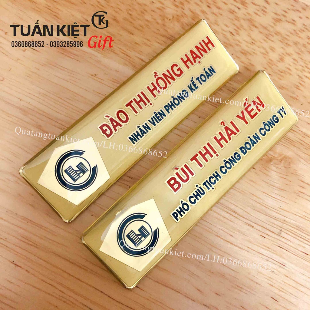 Bảng tên nhân viên đồng ăn mòn cao cấp - in theo yêu cầu