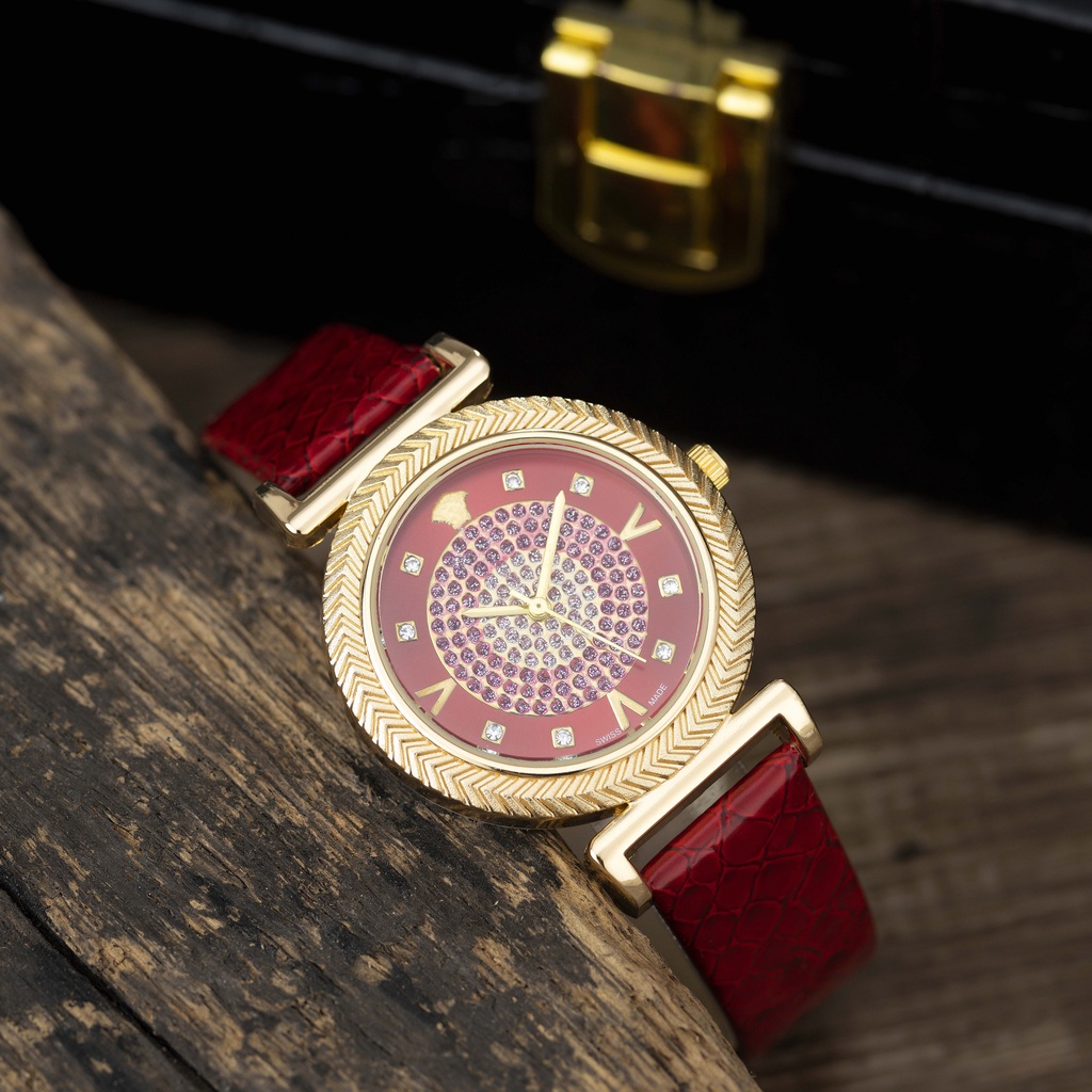 Đồng hồ nữ Versace mặt tròn đính đá dây da cao cấp có bảo hành DHN332 trang2k