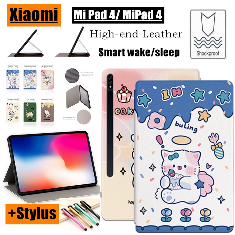 Bao Da PU Máy Tính Bảng Nắp Lật Gấp Gọn Chống Sốc Thông Minh Cho Xiaomi Mi Pad 4 / MiPad 4 Ốp