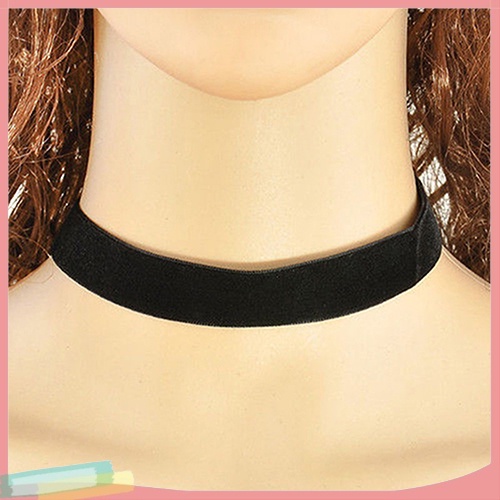 Vòng Cổ Choker Nhung Màu Đen Phong Cách Retro Thời Trang