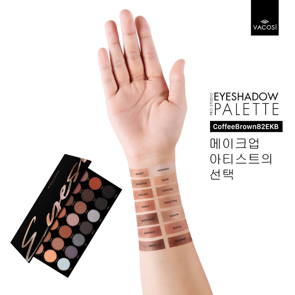 Bảng 28 Ô Màu Mắt VACOSI - Tone Nâu Cam tự nhiên