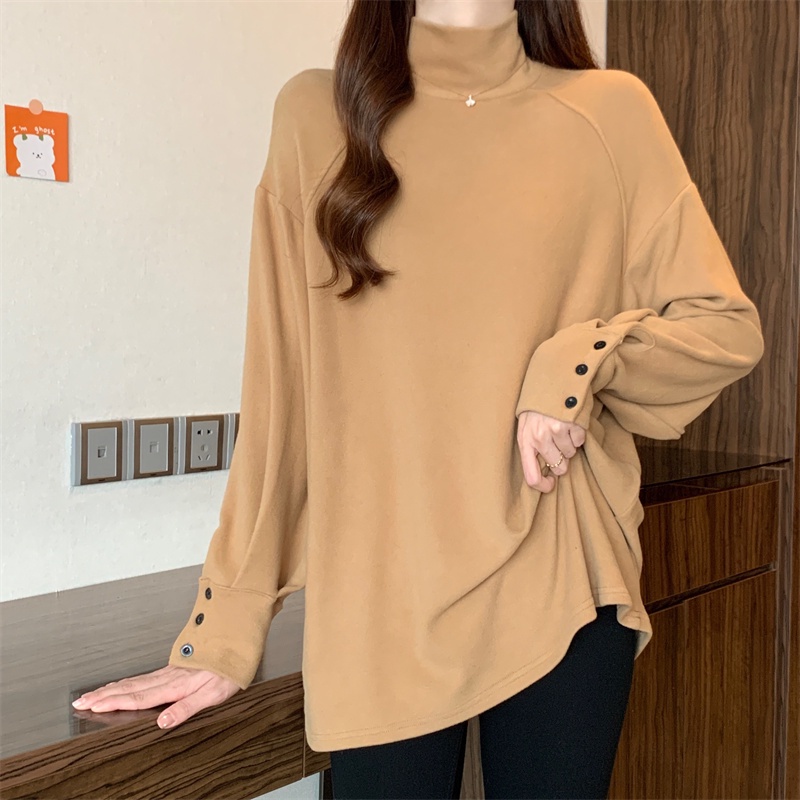 Áo SUXI tay dài cổ cao dáng rộng thời trang mùa đông cho nữ