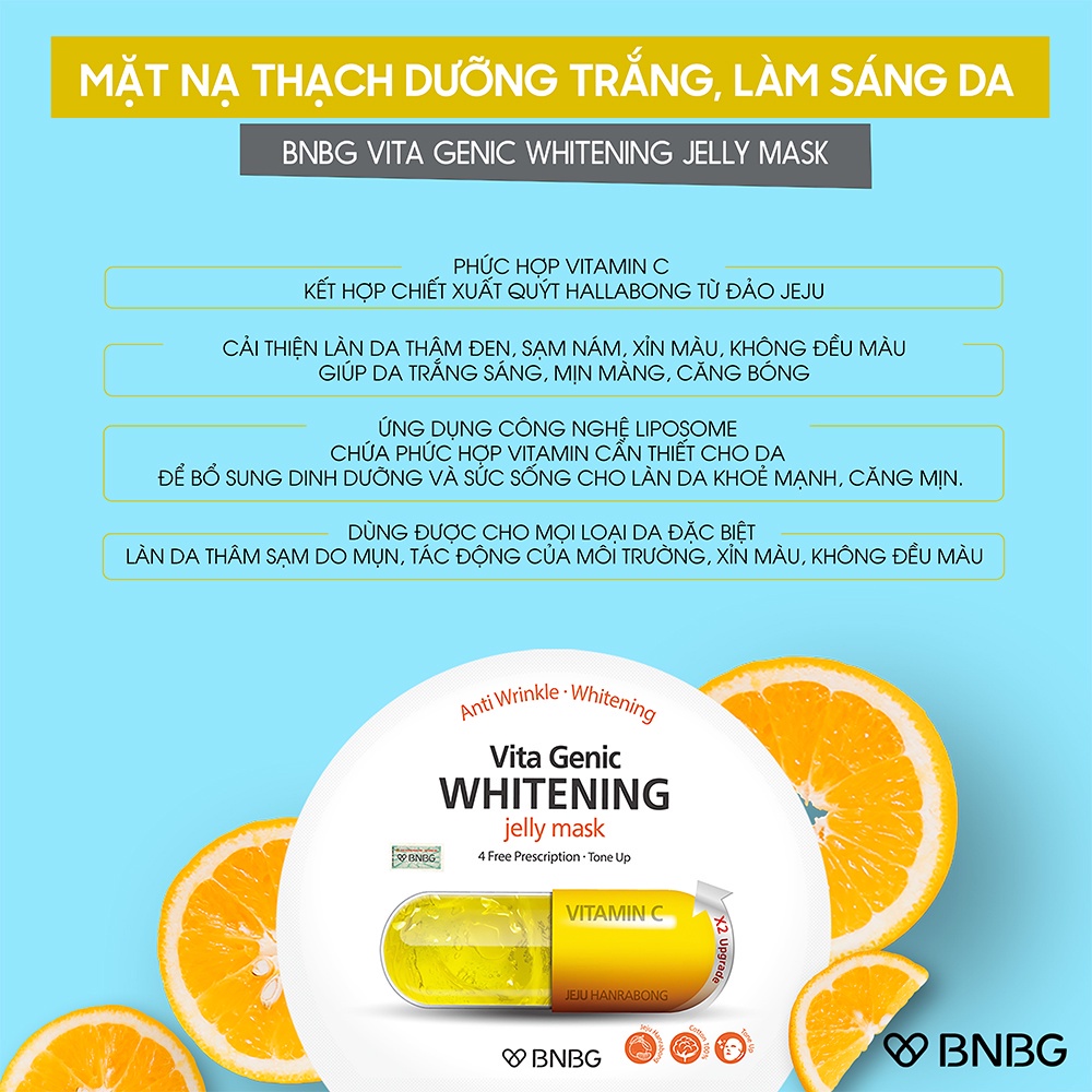 Hộp 10 Mặt Nạ dưỡng da BNBG Vita Genic Jelly Mask 30ml x 10
