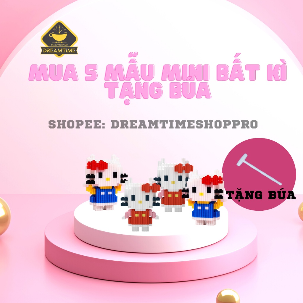 Mô hình lắp ghép 3D mini lego loại nhỏ hình dễ thương kèm hướng dẫn đơn giản dễ lắp phù hợp làm quà tặng cho trẻ em