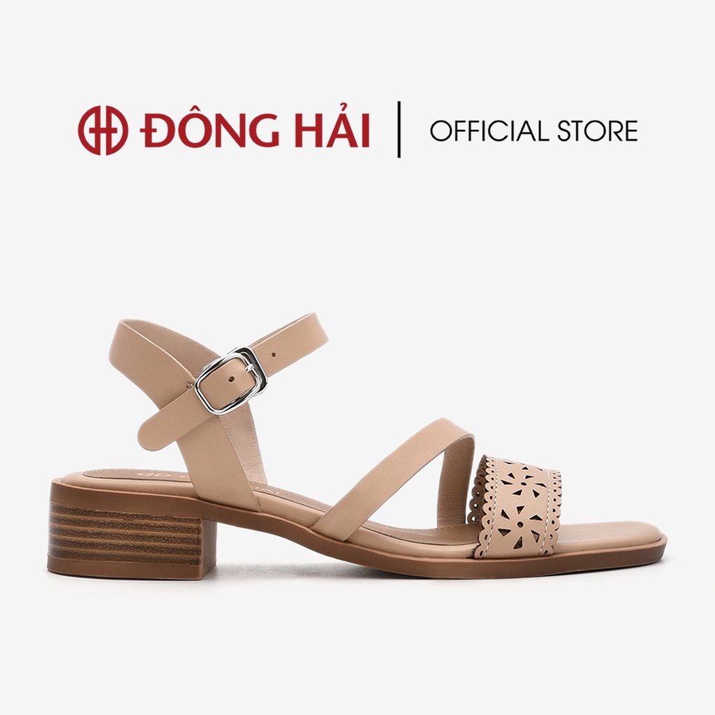 Giày sandal cao gót nữ Đông Hải gót vuông cao 3cm đế giả gỗ - S32B3