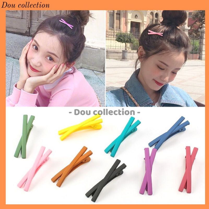 Kẹp Tóc Mỏ Vịt ( Kẹp Tóc Mái) Chữ X Trơn Nhiều Màu Phong Cách Hàn Quốc