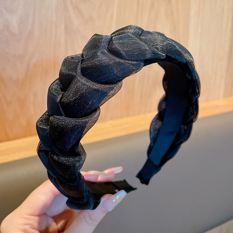 Băng Đô Nhung Mềm Mại Màu Đen Phong Cách Retro Thời Trang Cho Nữ