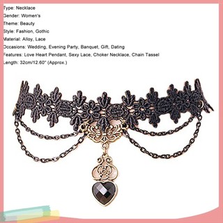 Vòng cổ choker ren màu đen cá tính cho nữ