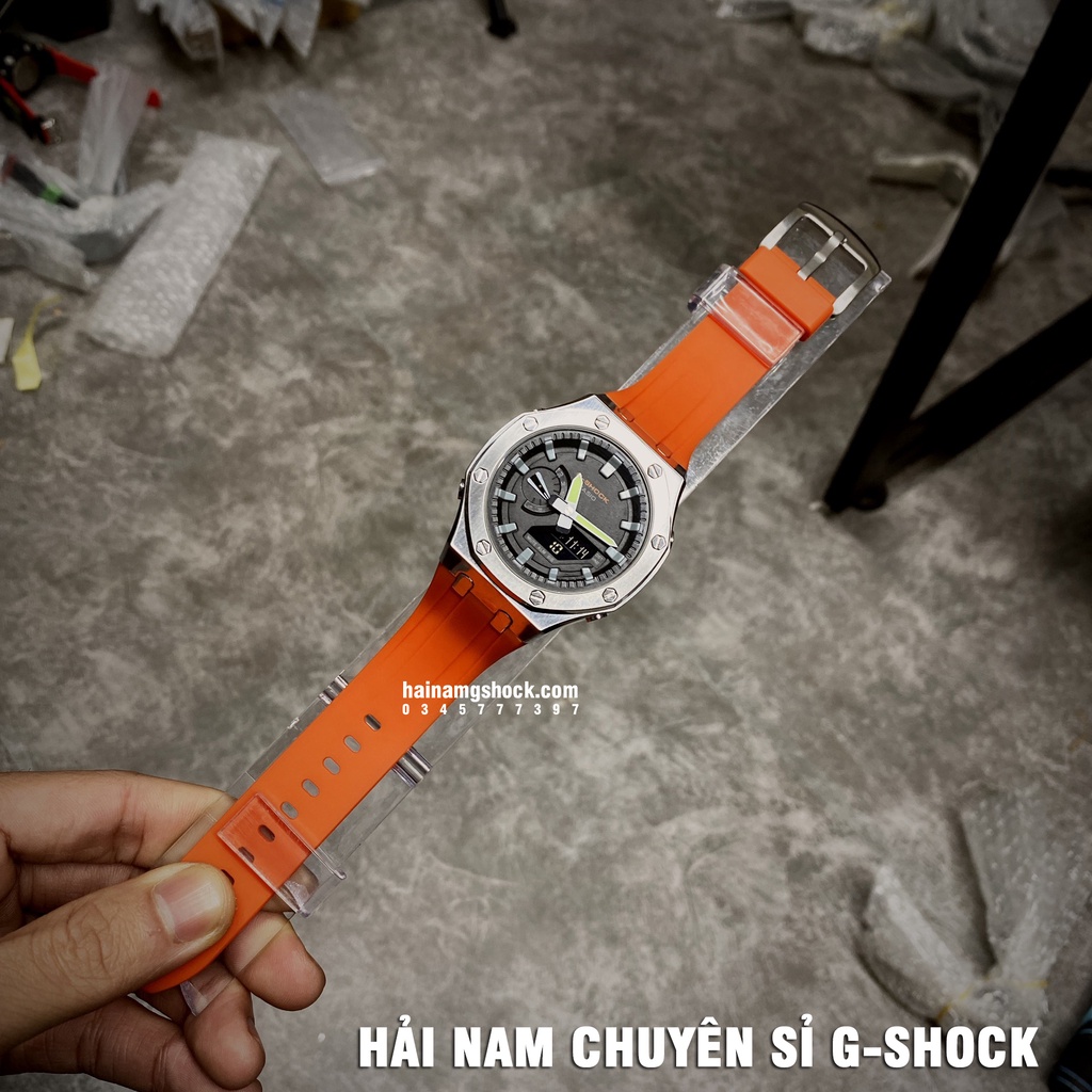 Đồng hồ nam G-SHOCK GM-2100-1A Custom Camouflage Orange | GM-2100 Custom | GM 2100 Rainbow | Full phụ kiện.