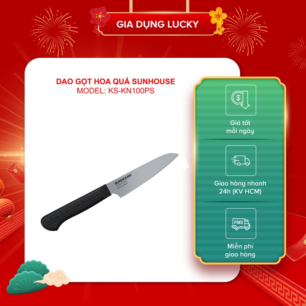 [GIÁ TỐT] DAO GỌT HOA QUẢ SUNHOUSE KS-KN100PS