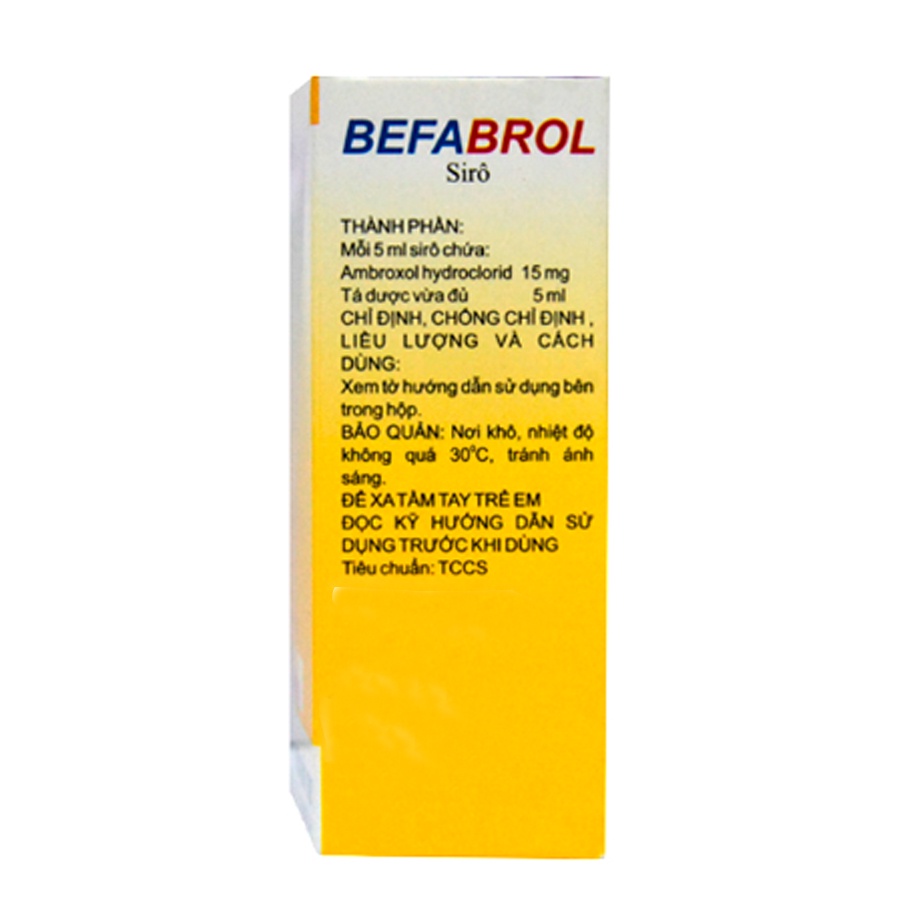 Siro ho Befabrol chai 60ml giúp tan đờm, giảm ho