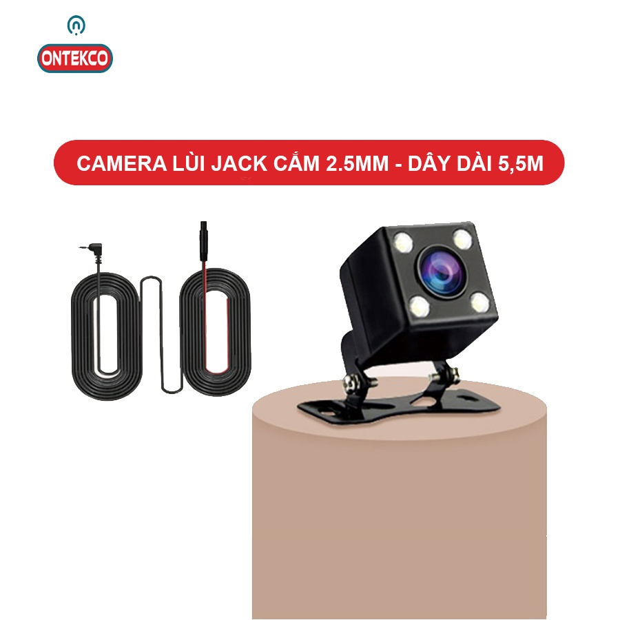 Camera Lùi ONTEKCO độ dài dây 5.5m / 10m quan sát phía sau xe - Hàng chính Hãng