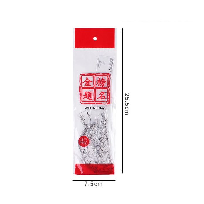 Set 4 Thước Kẻ Trong Suốt Bằng Nhựa Tiện Dụng Cho Học Sinh / Văn Phòng