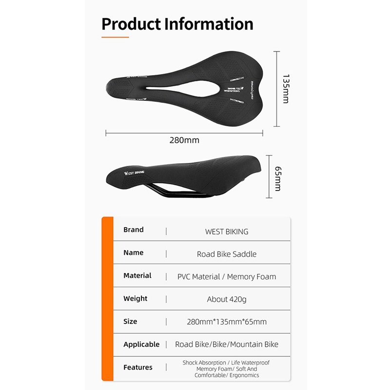 1 Yên Xe Đạp Leo Núi Rỗng Thoải Mái Màu Đen Dễ Lắp Đặt Cho Nam Và Nữ