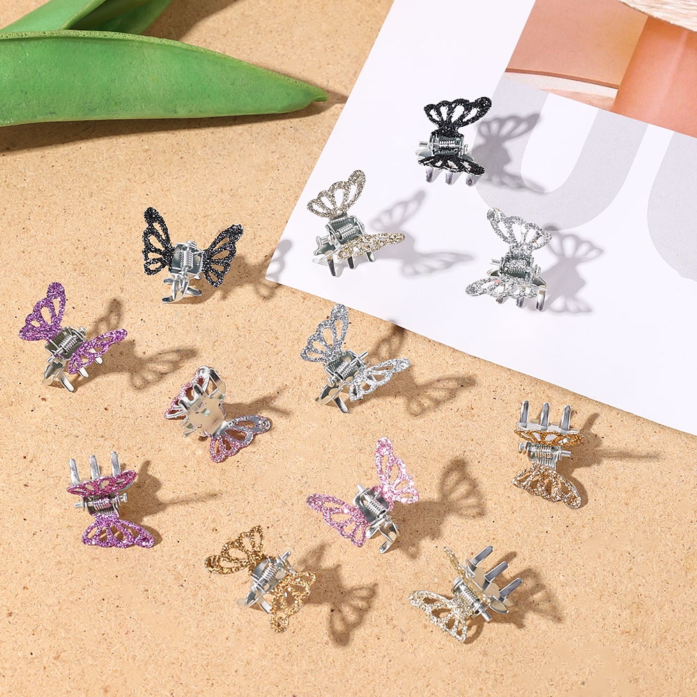 Set 12 Kẹp Tóc Hình Bướm Nhỏ Dễ Thương Phong Cách Hàn Quốc Cho Nữ
