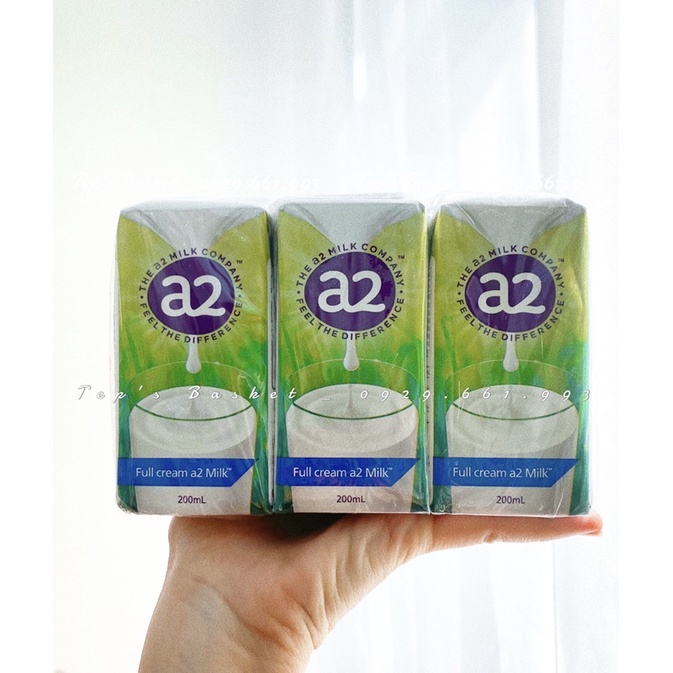 Sữa tươi A2 dạng nước tách lốc 6 hộp x200ml cho bé từ 1 tuổi