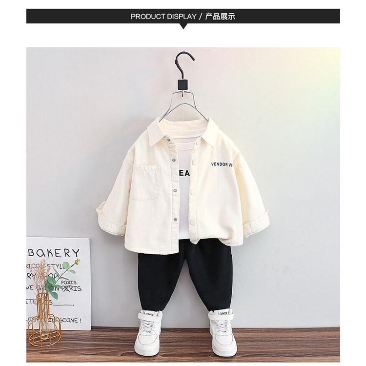 Áo Sơ MI Dài Tay 2 Lớp Chất Đũi Xước Cao Cấp Cho Bé Từ 7-27kg MINKYSUN