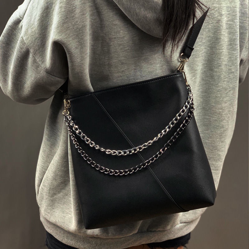 MISCHA Túi Xách Da PU Sức Chứa Lớn Màu Trơn Thời Trang