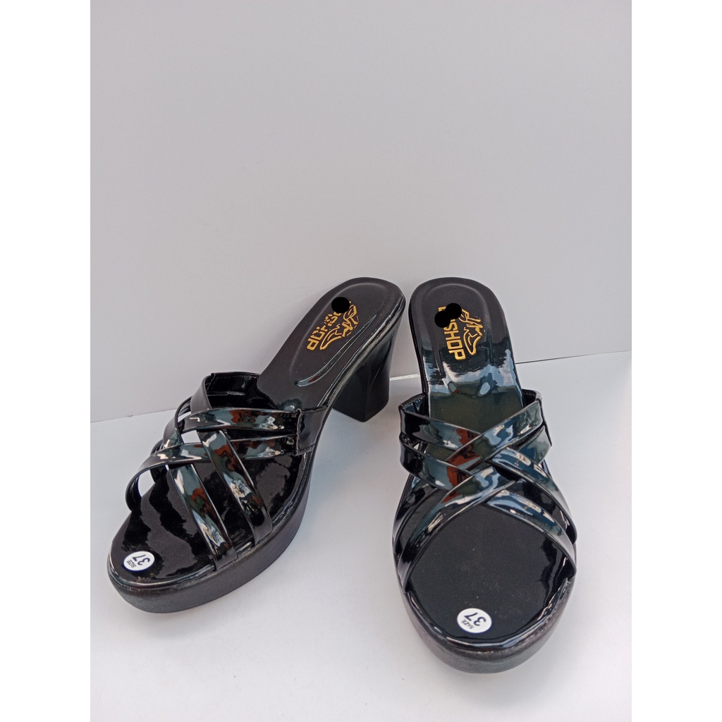 Dép Nữ cao gót ĐẸP mẫu hai quai chéo đan gót vuông 7 phân chắc chắn, Thời Trang hè KH-08 Trẻ Trung