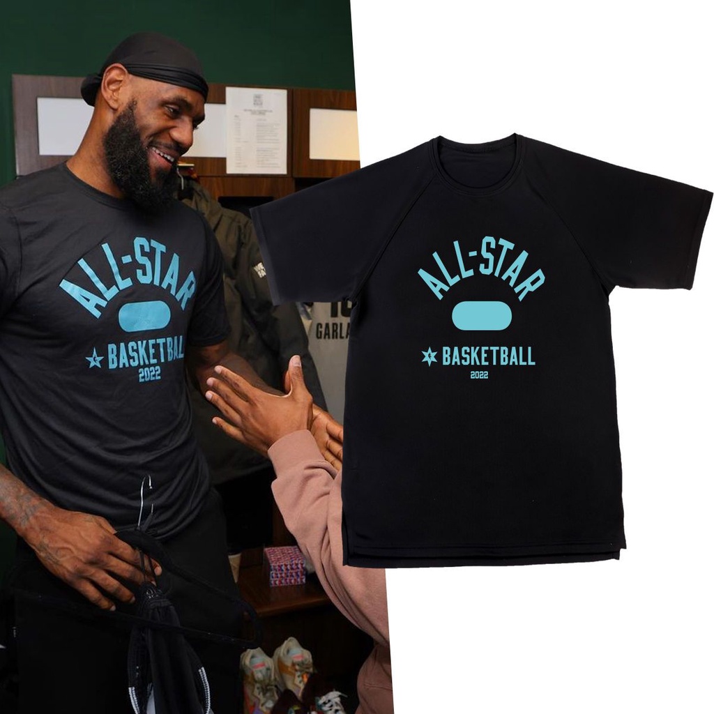 Áo Thun Bóng Rổ Tay Ngắn Dáng Rộng Nhanh Khô In Chữ James Curry Irving All-Star 2022 Thời Trang Cho Nam