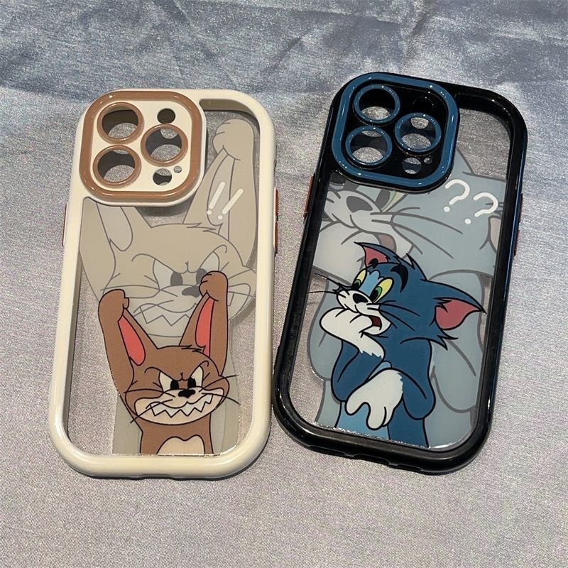 Ốp Điện Thoại Hình Mèo Và Chuột Vui Nhộn Cho IPhone 12 13 14 11 Pro Max