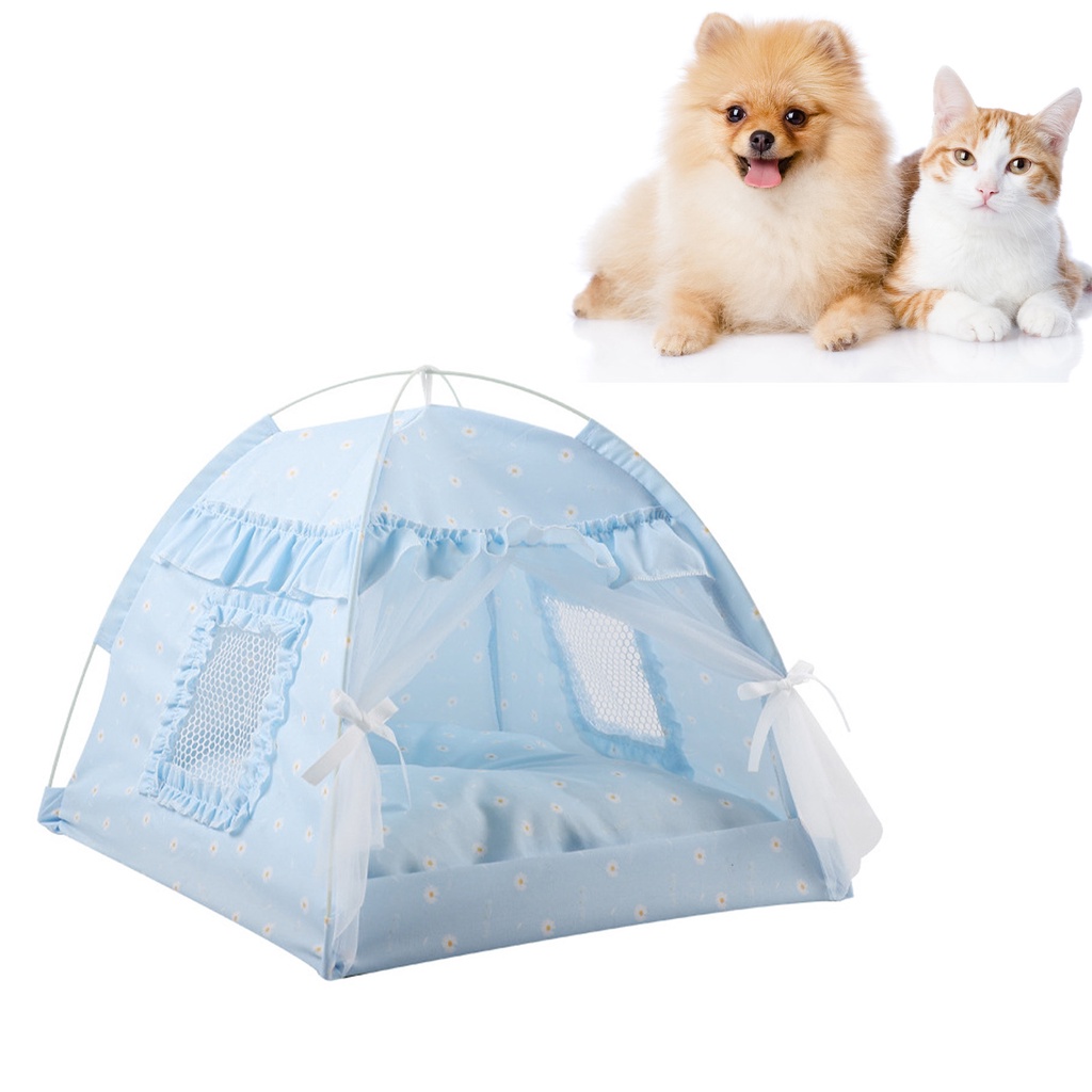 Có thể bán buôn Cat Tent House Bán khép kín Có thể gập lại Thông gió Gạc Rèm Di động Mùa hè Vật nuôi Lều Nest cho Pet Dog Virgina056 Hàng giao ngay