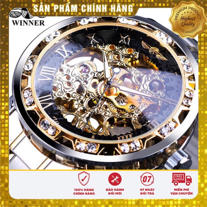 Đồng Hồ Cơ Nam tự nhiên AUTOMATIC hàng hiệu WINNER TD2 Dây Thép thời thượng Đẹp giá cả tương đối rẻ thiết kế Thời Trang