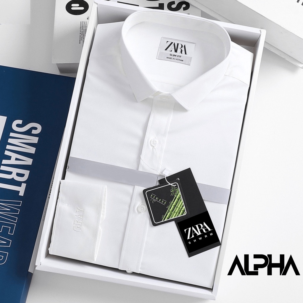Áo sơ mi nam trơn dài tay regular ZA.RA GEN ALPHA vải chéo mềm mịn hạn chế nhăn, form thanh lịch, hiện đại