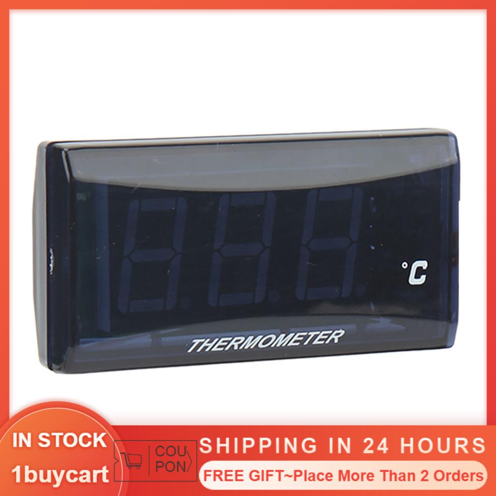 1buycart Universal Motorcycle DC12V LCD Super Slim Water Temperature Gauge With 18mm Sensor Adapter Replacement for Suzuki