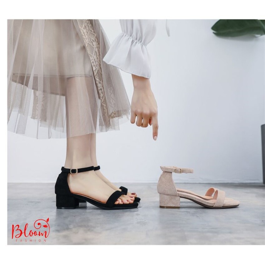 Sandal cao gót nữ gót vuông quai ngang siêu hot cao 5p - Sandal kiểu dáng cơ bản GURI