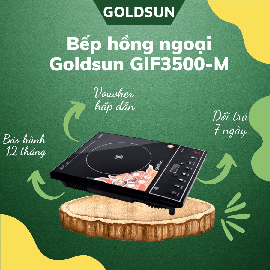 Bếp hồng ngoại Goldsun GIF3500-M - bêp hông ngoại, 6 chức năng nấu, Bảo hành 12 tháng