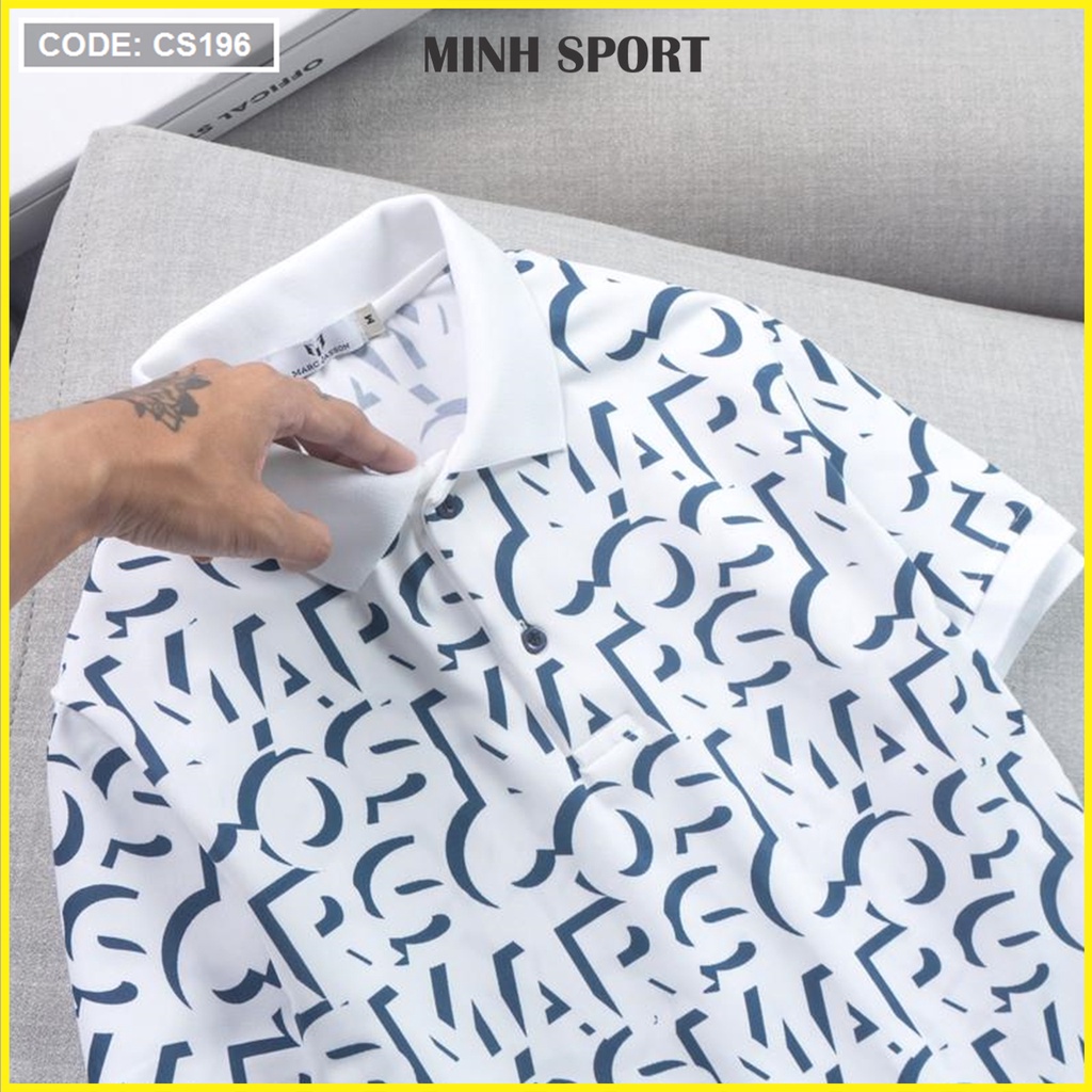 Áo Thun Polo Nam Ngắn Tay Cổ Bẻ In Chữ Cái, Có Size 3XL, Chất Vải Poly Thái Dày Dặn mã AO.58