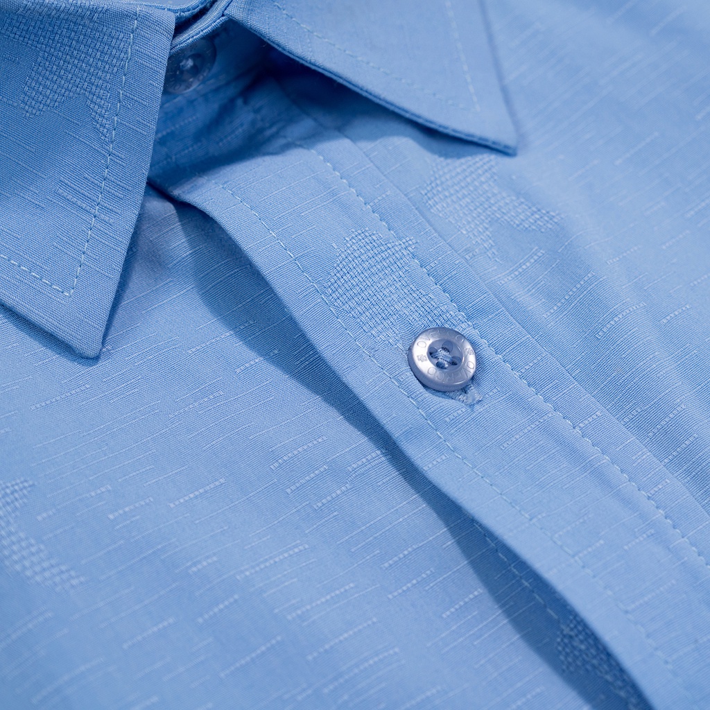 Áo Sơ Mi Nam Dài Tay Vân Nổi Chất Vải Sợi Bamboo Cao Cấp Mềm Mịn Thoáng Mát Thương Hiệu OVERCO - AA8600003